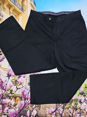 Hiltl Black Straight Leg Trousers Pants Size 34
